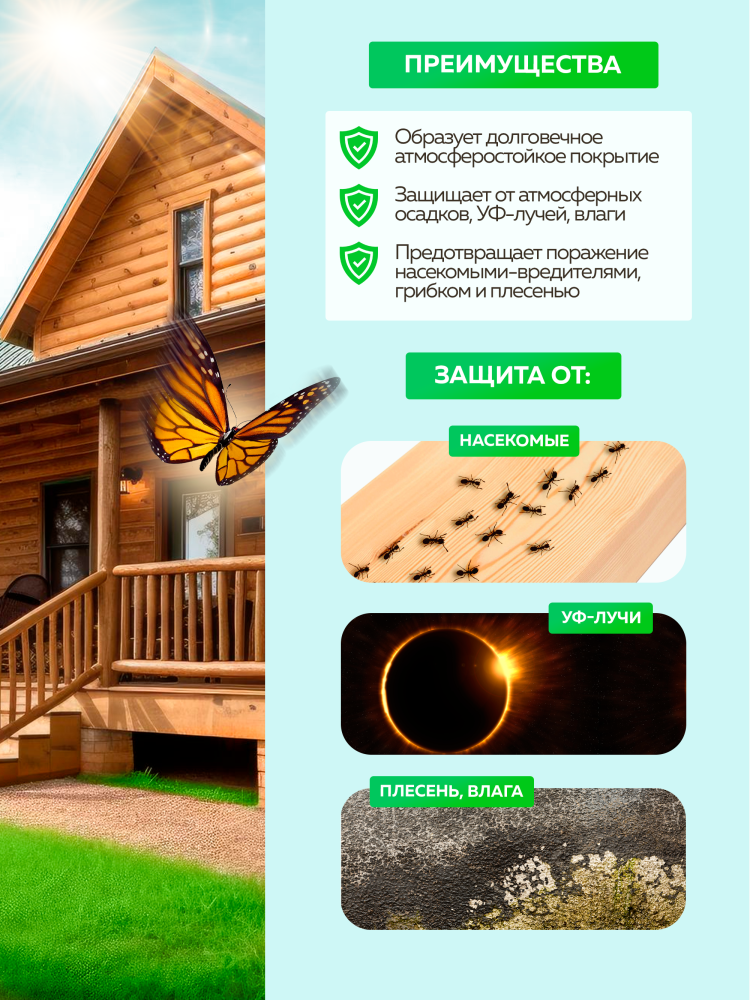 Защитно-красящий состав для древесины быстросохнущий FARBITEX PROFI WOOD
