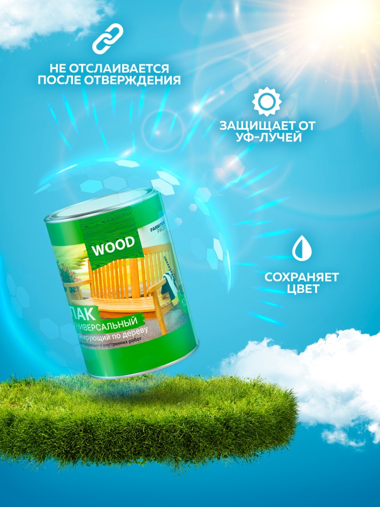 Лак универсальный тонирующий по дереву FARBITEX PROFI WOOD