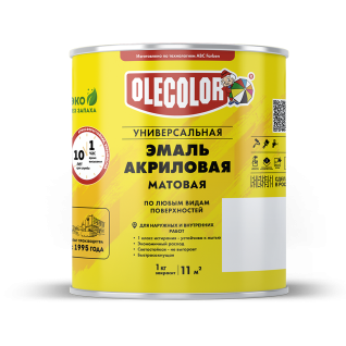Эмаль акриловая матовая белый OLECOLOR
