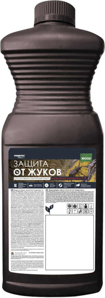 Защита от жуков антисептик концентрат 1:5 FARBITEX PROFI WOOD