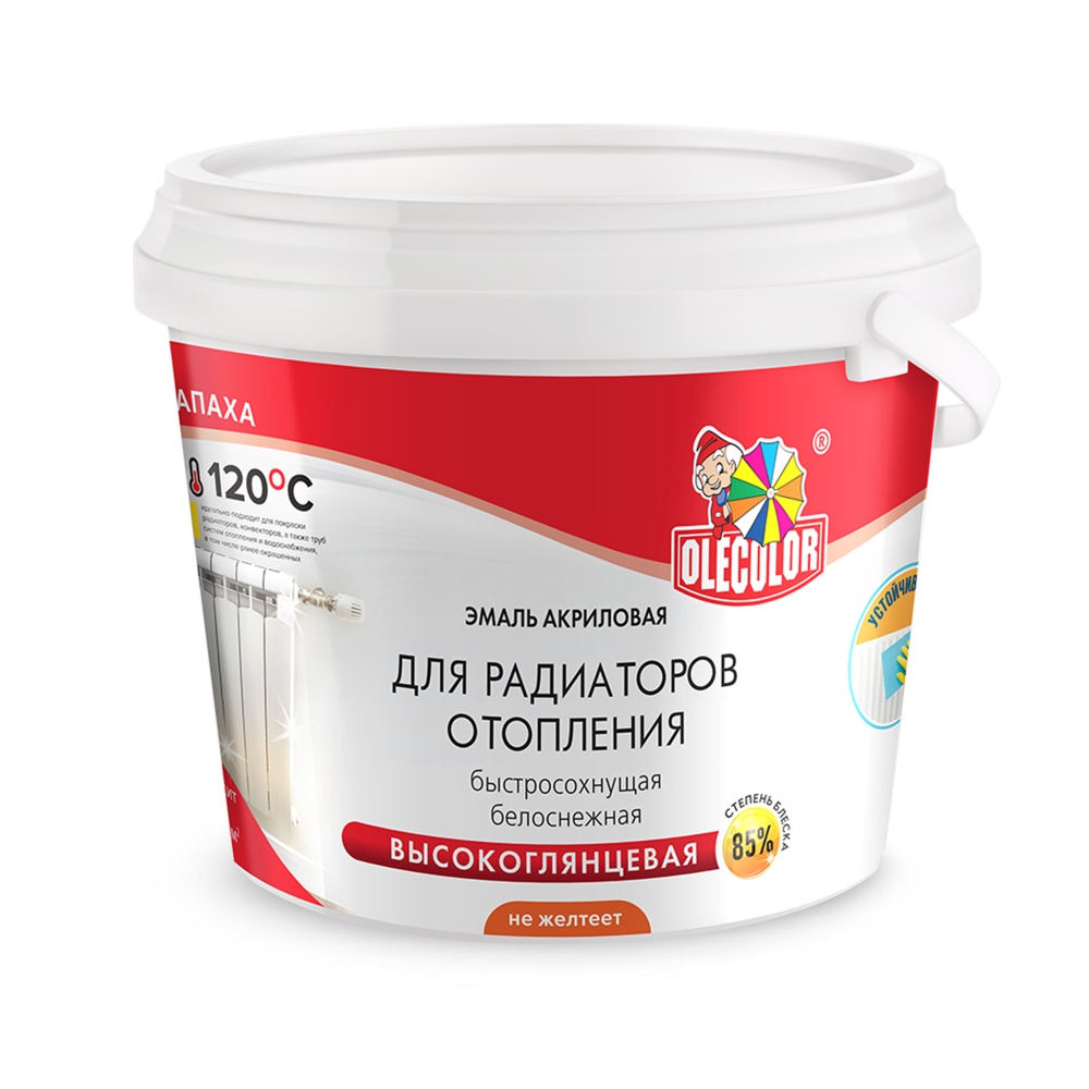 Эмаль акриловая для радиаторов отопления высокоглянцевая OLECOLOR