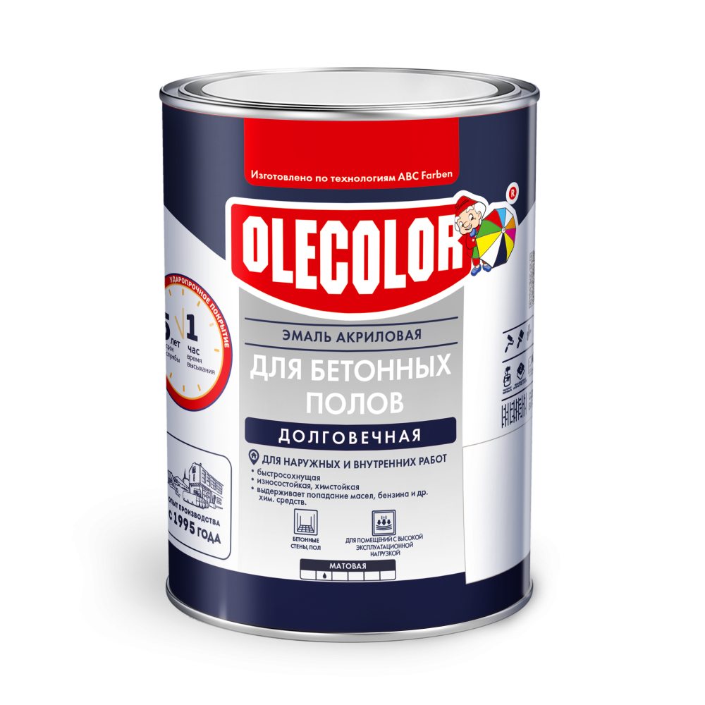 Эмаль для бетонных полов алкидно-уретановая OLECOLOR