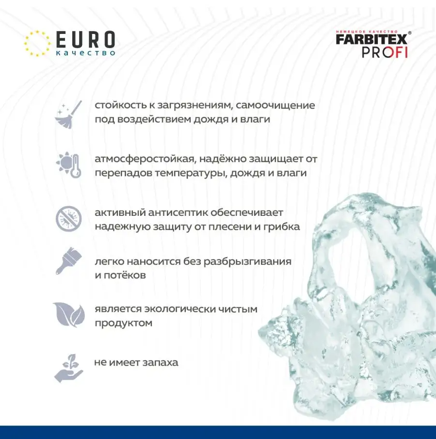 Краска моющаяся противомикробная с наносеребром AgPower (Аргентум Пауэр) FARBITEX PROFI