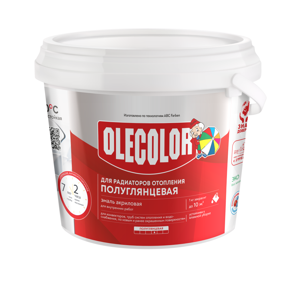Эмаль акриловая для радиаторов отопления полуглянцевая OLECOLOR
