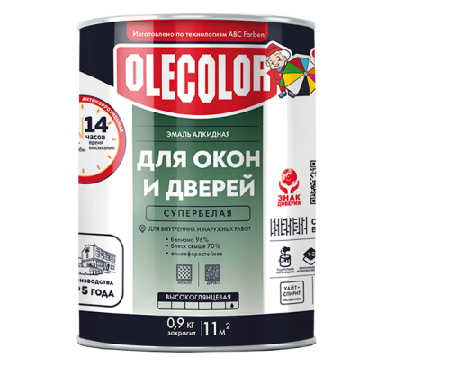 Эмаль для окон и дверей белый OLECOLOR