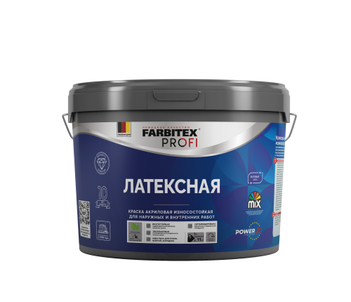 Краска моющаяся Latex (Латекс) латексная FARBITEX PROFI