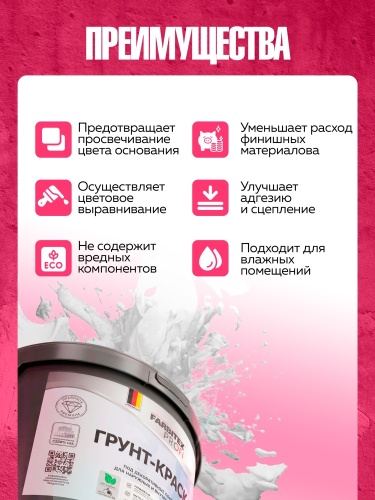 Грунт-краска акриловая укрывная BASECOVER (Бейскауэр) под декоративные покрытия FARBITEX PROFI