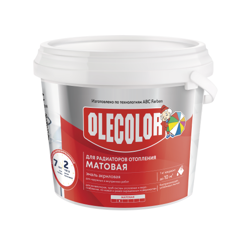 Эмаль акриловая для радиаторов отопления матовая  OLECOLOR																														