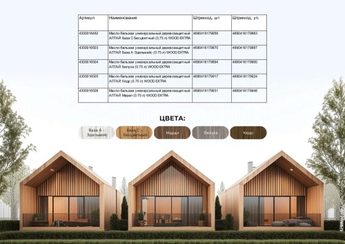 АЛТАЙ. Масло-бальзам универсальный деревозащитный WOOD EXTRA 