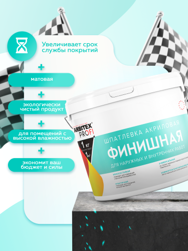 Шпатлевка акриловая финишная для наружных и внутренних работ FARBITEX PROFI