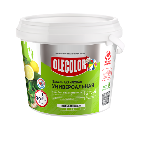 Эмаль акриловая универсальная высокоглянцевая OLECOLOR
