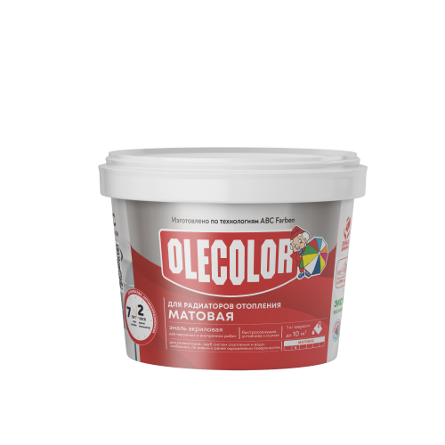 Эмаль акриловая для радиаторов отопления матовая  OLECOLOR																														
