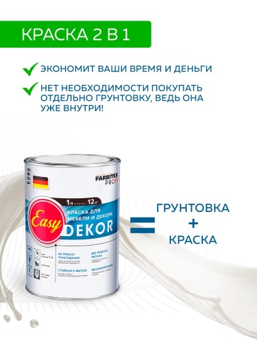 Краска акриловая для мебели и декора EasyDekor (Изи Декор) FARBITEX PROFI